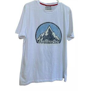 Avalanche Outdoor Supply White  T Shirt - Size Large Short Sleeve Graphic Tee